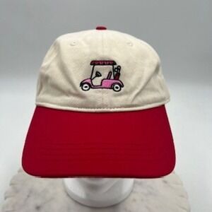 Frasier Sterling Sport Cream Red Golf Cart Embroidered Baseball Cap Hat NWT
